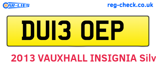 DU13OEP are the vehicle registration plates.
