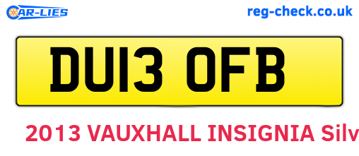 DU13OFB are the vehicle registration plates.