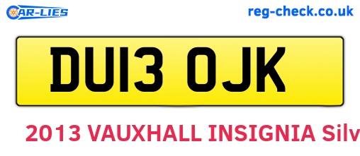 DU13OJK are the vehicle registration plates.