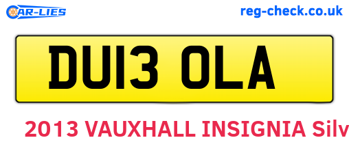 DU13OLA are the vehicle registration plates.