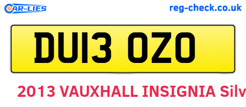 DU13OZO are the vehicle registration plates.