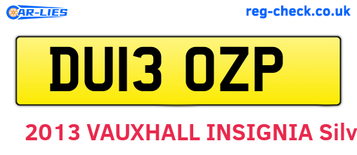 DU13OZP are the vehicle registration plates.