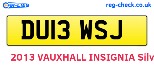 DU13WSJ are the vehicle registration plates.