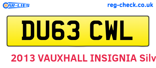 DU63CWL are the vehicle registration plates.