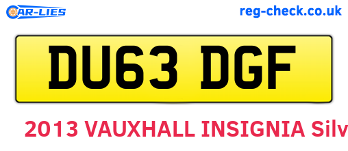 DU63DGF are the vehicle registration plates.
