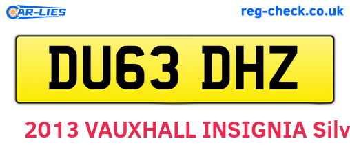 DU63DHZ are the vehicle registration plates.