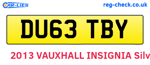 DU63TBY are the vehicle registration plates.