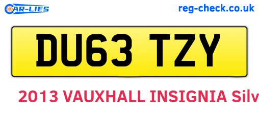 DU63TZY are the vehicle registration plates.
