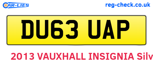 DU63UAP are the vehicle registration plates.
