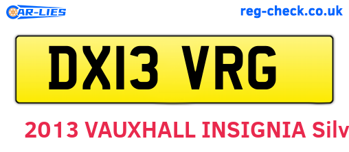 DX13VRG are the vehicle registration plates.