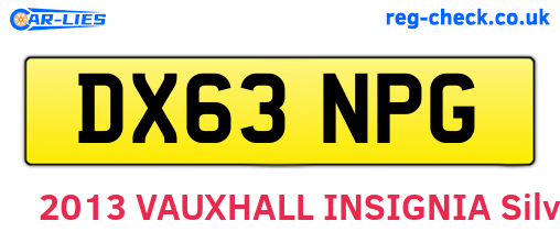 DX63NPG are the vehicle registration plates.