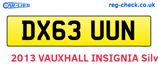 DX63UUN are the vehicle registration plates.