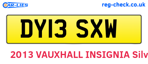 DY13SXW are the vehicle registration plates.