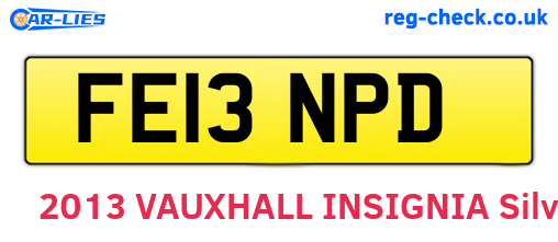 FE13NPD are the vehicle registration plates.