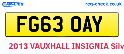 FG63OAY are the vehicle registration plates.