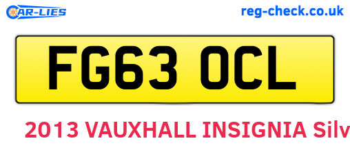 FG63OCL are the vehicle registration plates.
