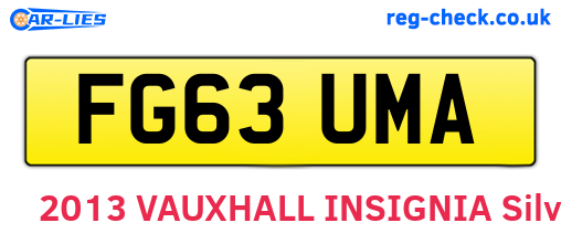 FG63UMA are the vehicle registration plates.
