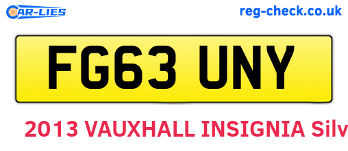 FG63UNY are the vehicle registration plates.