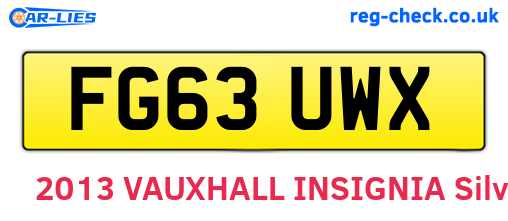 FG63UWX are the vehicle registration plates.