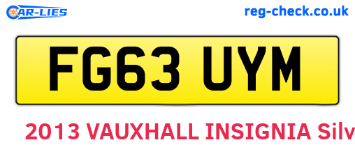 FG63UYM are the vehicle registration plates.