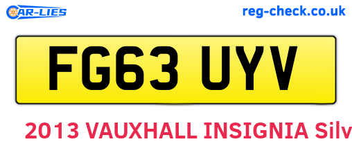 FG63UYV are the vehicle registration plates.