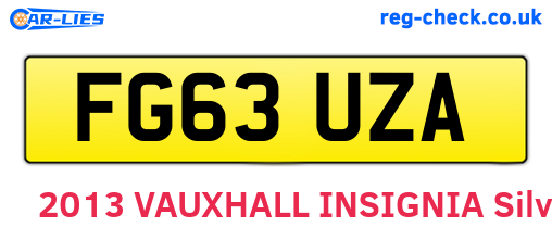 FG63UZA are the vehicle registration plates.