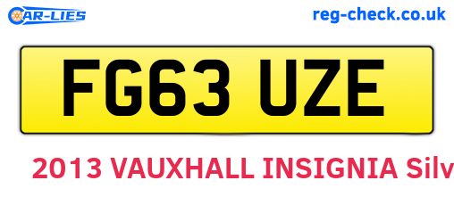 FG63UZE are the vehicle registration plates.