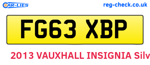 FG63XBP are the vehicle registration plates.