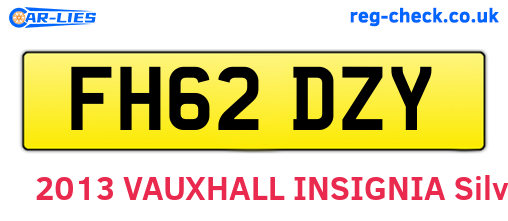 FH62DZY are the vehicle registration plates.