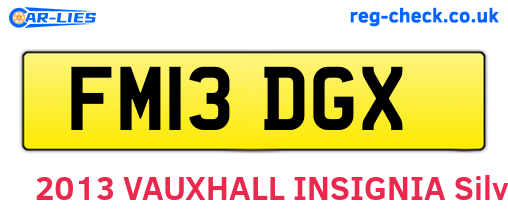 FM13DGX are the vehicle registration plates.