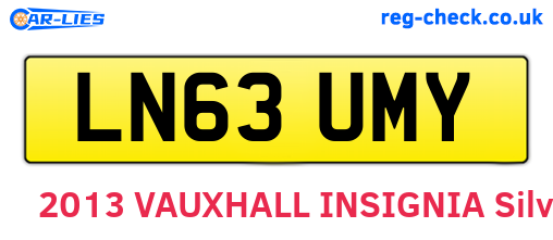 LN63UMY are the vehicle registration plates.