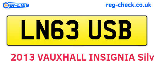 LN63USB are the vehicle registration plates.