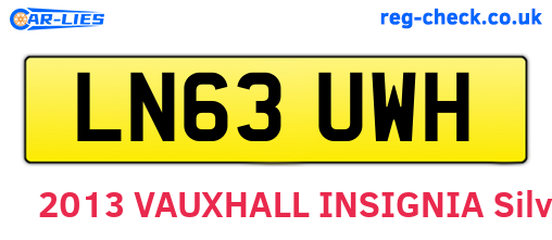 LN63UWH are the vehicle registration plates.
