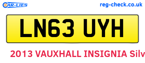 LN63UYH are the vehicle registration plates.