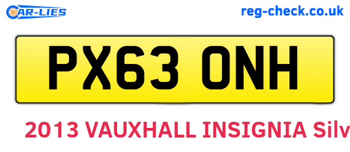 PX63ONH are the vehicle registration plates.