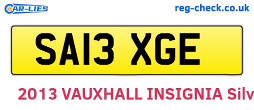 SA13XGE are the vehicle registration plates.