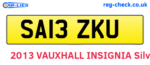 SA13ZKU are the vehicle registration plates.
