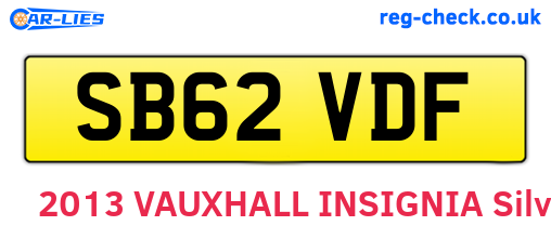SB62VDF are the vehicle registration plates.