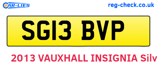 SG13BVP are the vehicle registration plates.