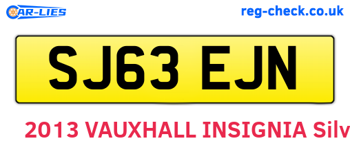 SJ63EJN are the vehicle registration plates.