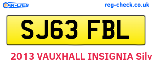 SJ63FBL are the vehicle registration plates.