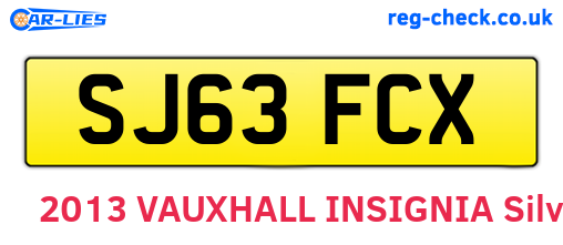 SJ63FCX are the vehicle registration plates.