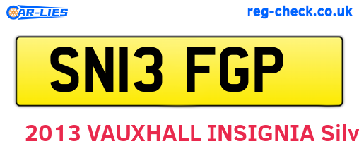 SN13FGP are the vehicle registration plates.