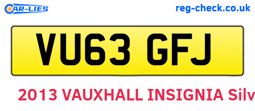 VU63GFJ are the vehicle registration plates.