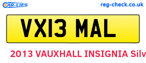 VX13MAL are the vehicle registration plates.
