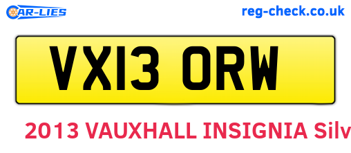 VX13ORW are the vehicle registration plates.