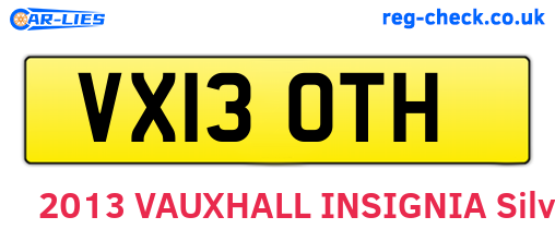 VX13OTH are the vehicle registration plates.