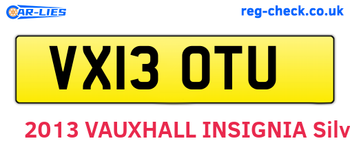 VX13OTU are the vehicle registration plates.