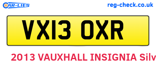 VX13OXR are the vehicle registration plates.