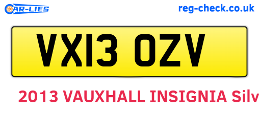 VX13OZV are the vehicle registration plates.